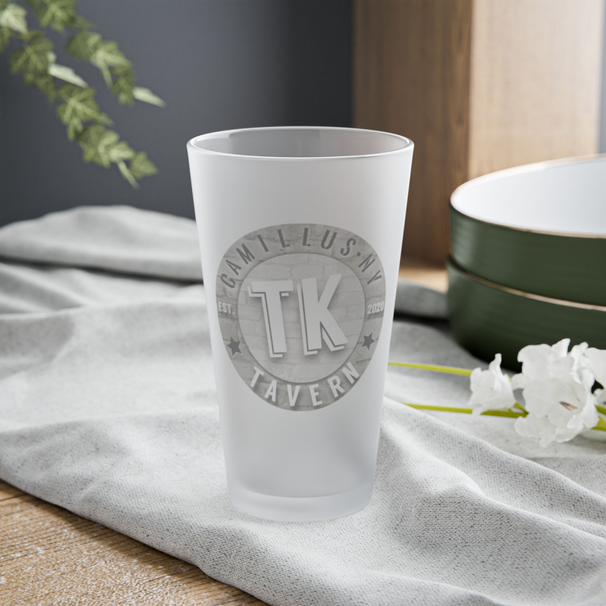 TK Tavern Frosted Pint Glass