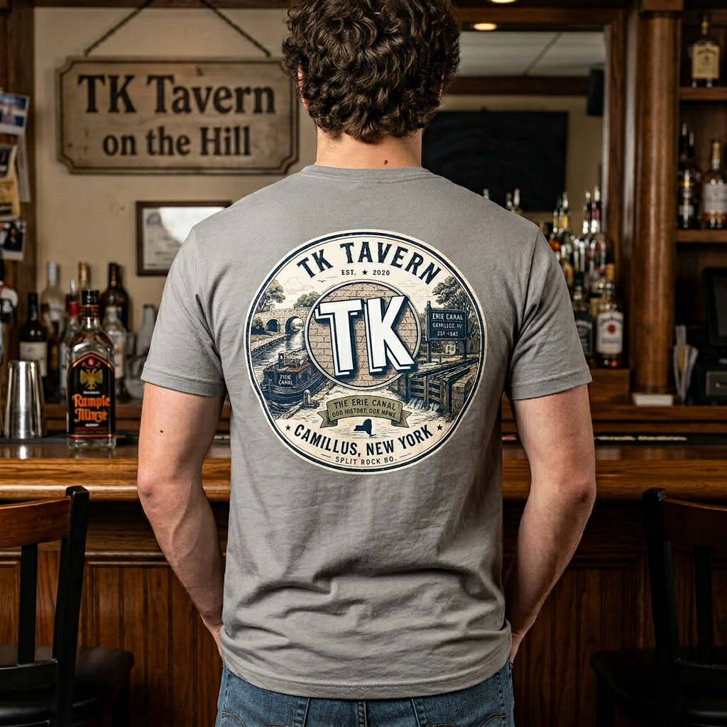 TK Tavern Camillus Erie Canal Tee — Local Bar Logo T‑Shirt