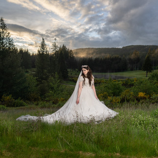 Bride in elegant gown at Gold Mountain Golf Club Weddings