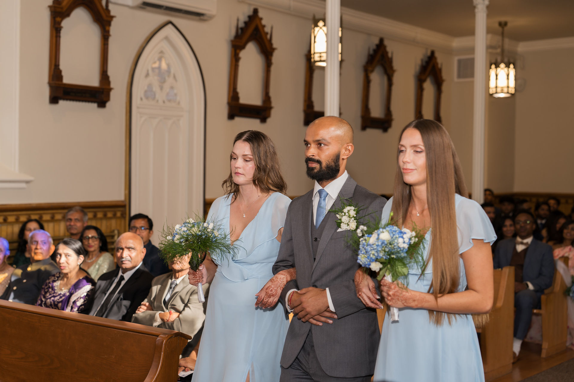 Wedding party walking down the aisle by a WA Wedding Photographer.