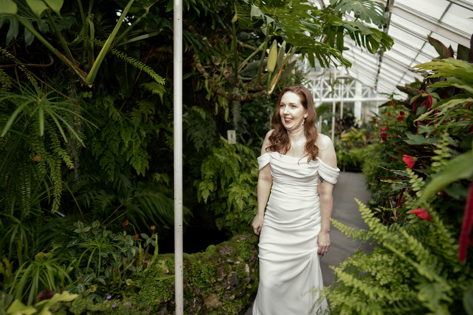 Bride at Volunteer Park Conservatory in Seattle