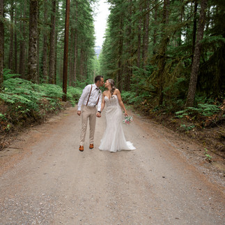 Bride and groom kissing at a Forest Creek Darrington WA wedding.