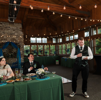 Wedding toast to bride and groom at Gold Mountain Golf Club