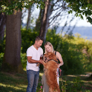 Couple and Golden Retriever at Meadowdale Beach Park