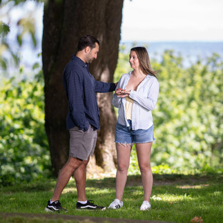 Romantic proposal at Green Lake, Seattle