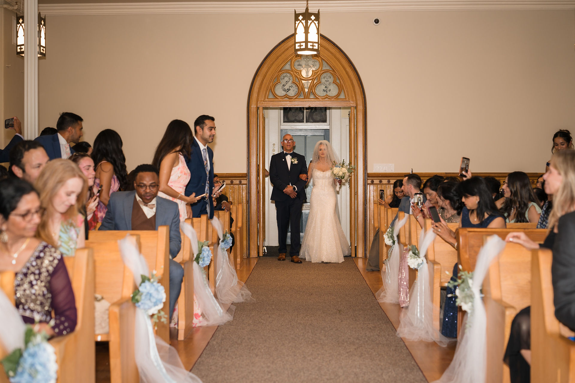 Bride walking down the aisle by a WA Wedding Photographer