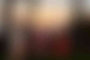 Smiling guests at an outdoor sunset celebration on Camano Island.