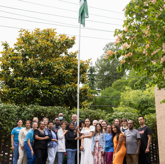 Group photo at flag ceremony