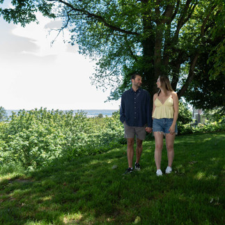 Couple holding hands, Green Lake proposal