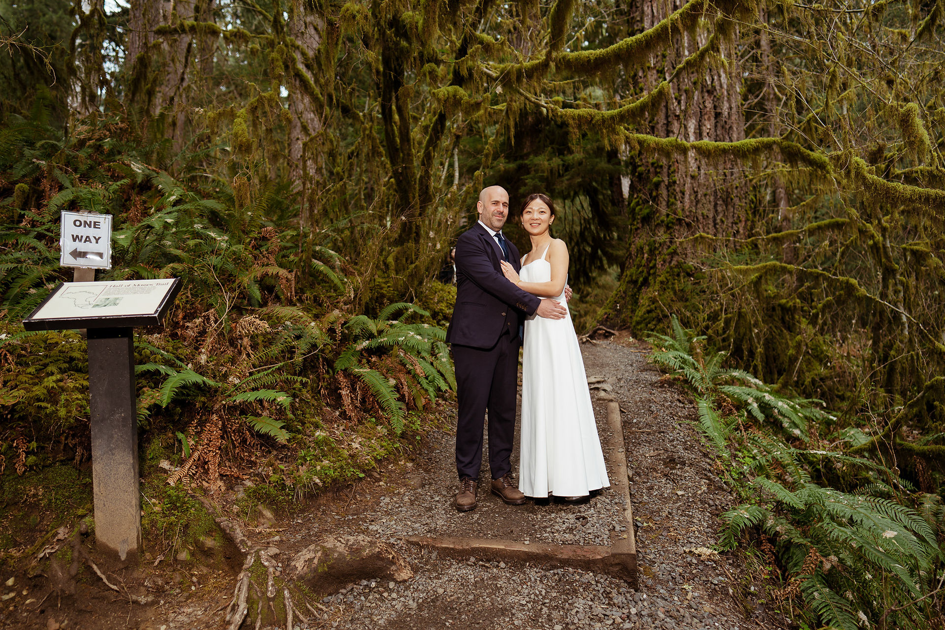 Olympic National Park elopement couple in Hoh Rain Forest