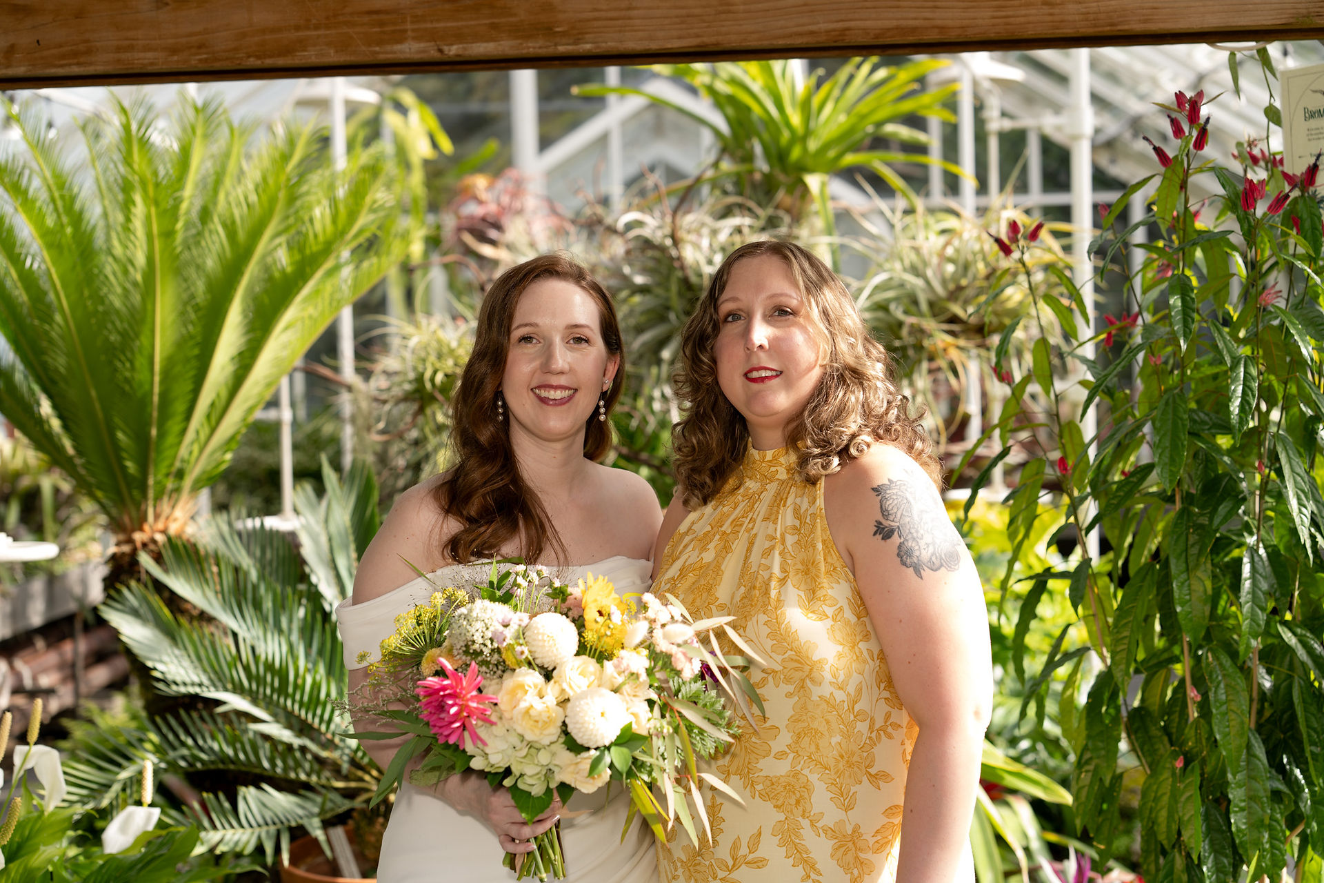 Wedding at Volunteer Park Conservatory in Seattle.
