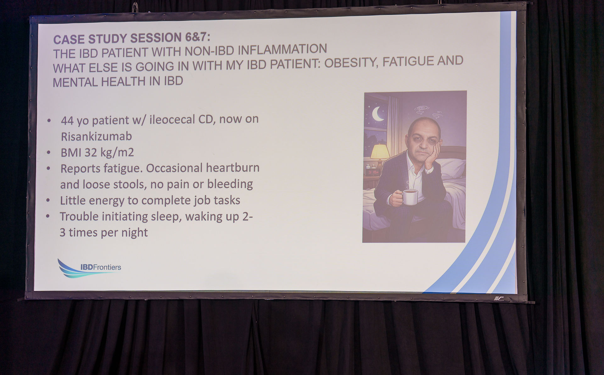 IBD Pro Symposium slide on patient inflammation, captured by Seattle event photography