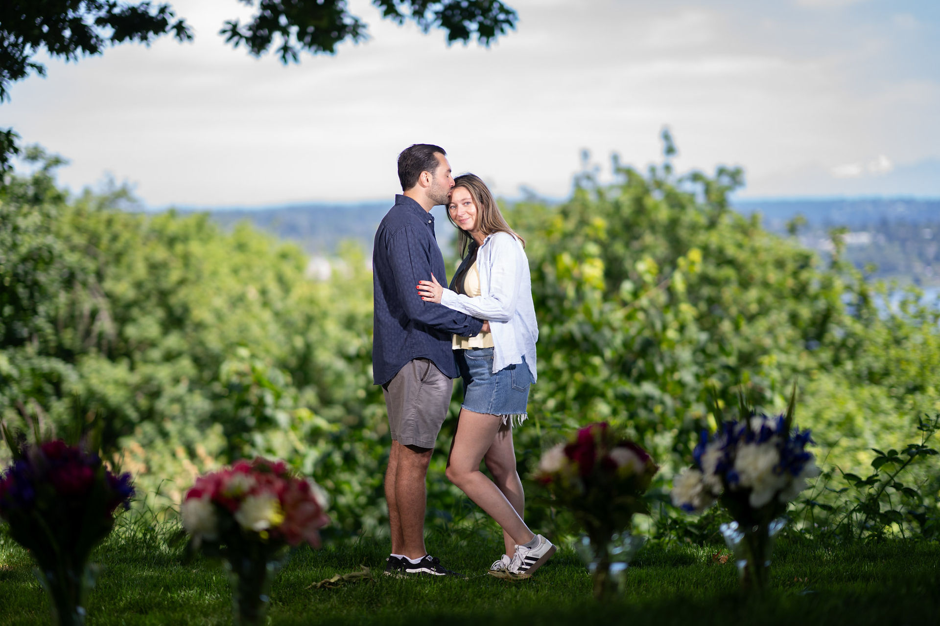 Couple embracing, Green Lake proposal