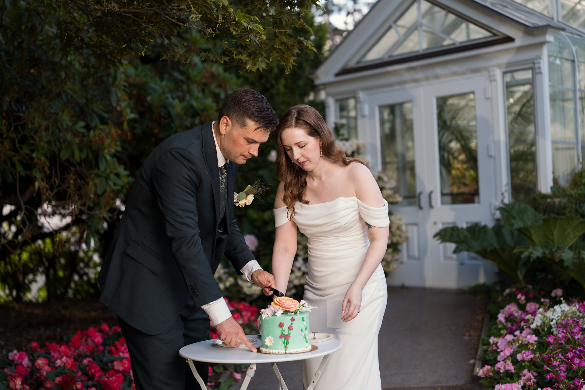 Cake cutting at Volunteer Park Conservatory in Seattle.