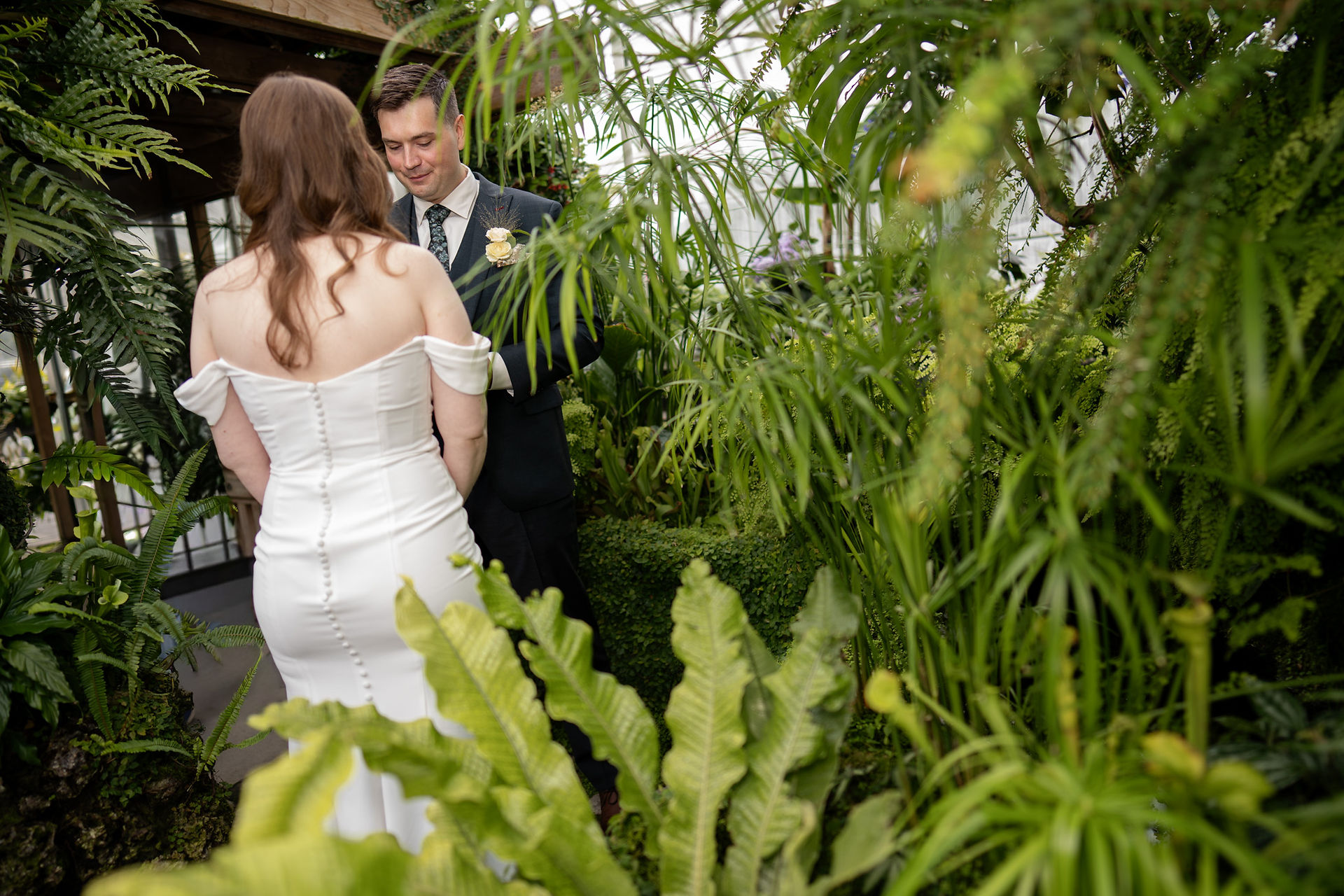 Couple at Volunteer Park Conservatory in Seattle