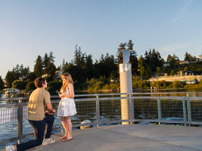 Surprise proposal at Meydenbauer Bay Park in Bellevue photographed by PhotoYari Photography