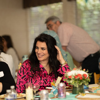 Smiling woman at event