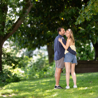 Happy couple embracing in a park