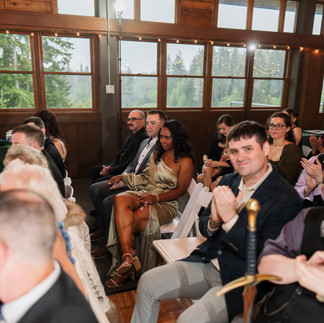Wedding guests at Gold Mountain Golf Club.