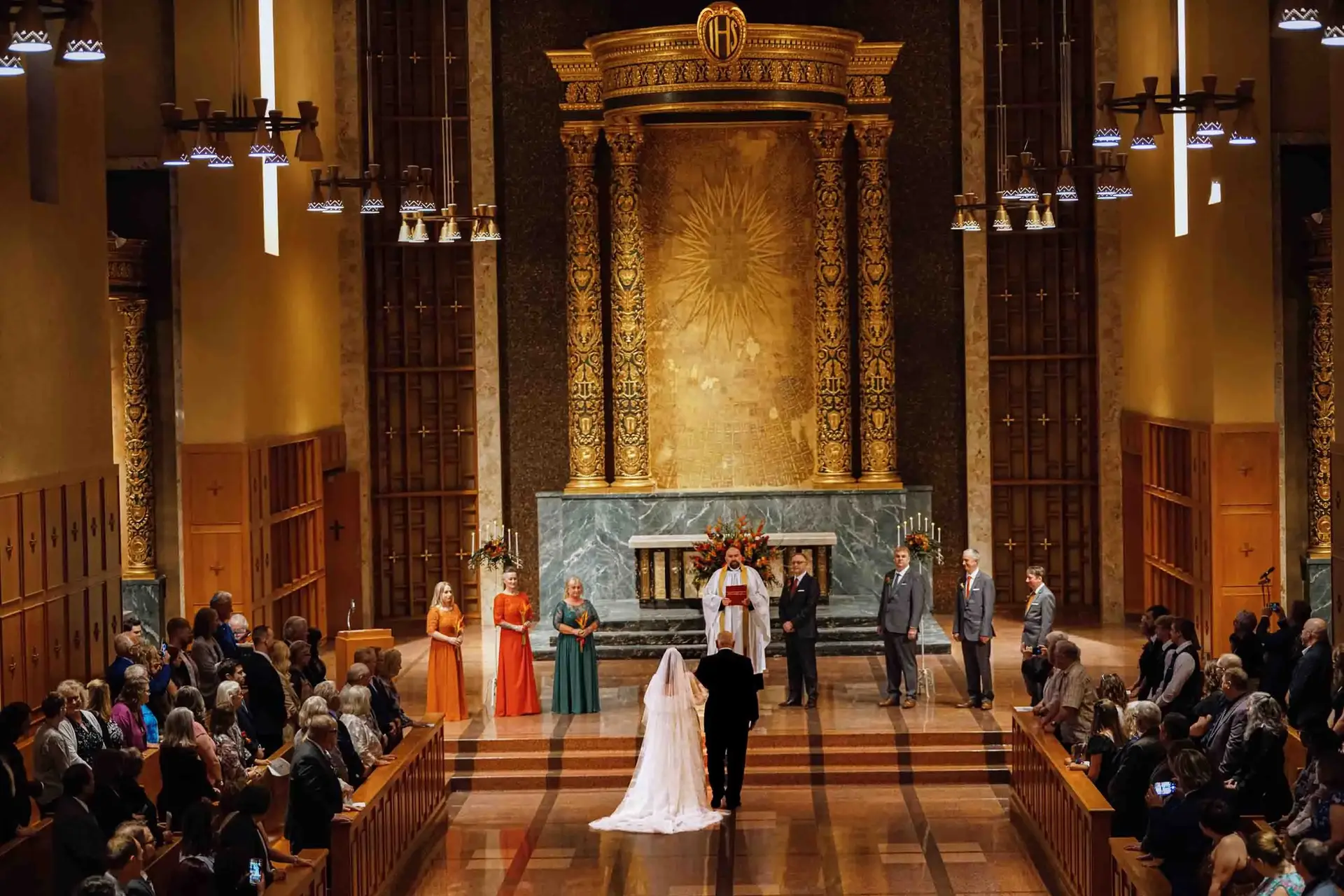 Couple's wedding ceremony in church