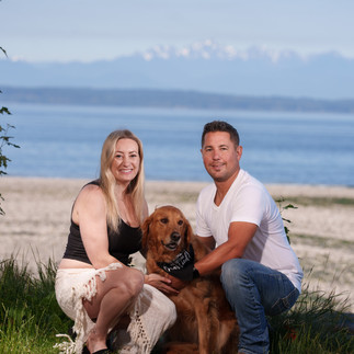 Jessica & Brian with dog, Meadowdale Beach Park
