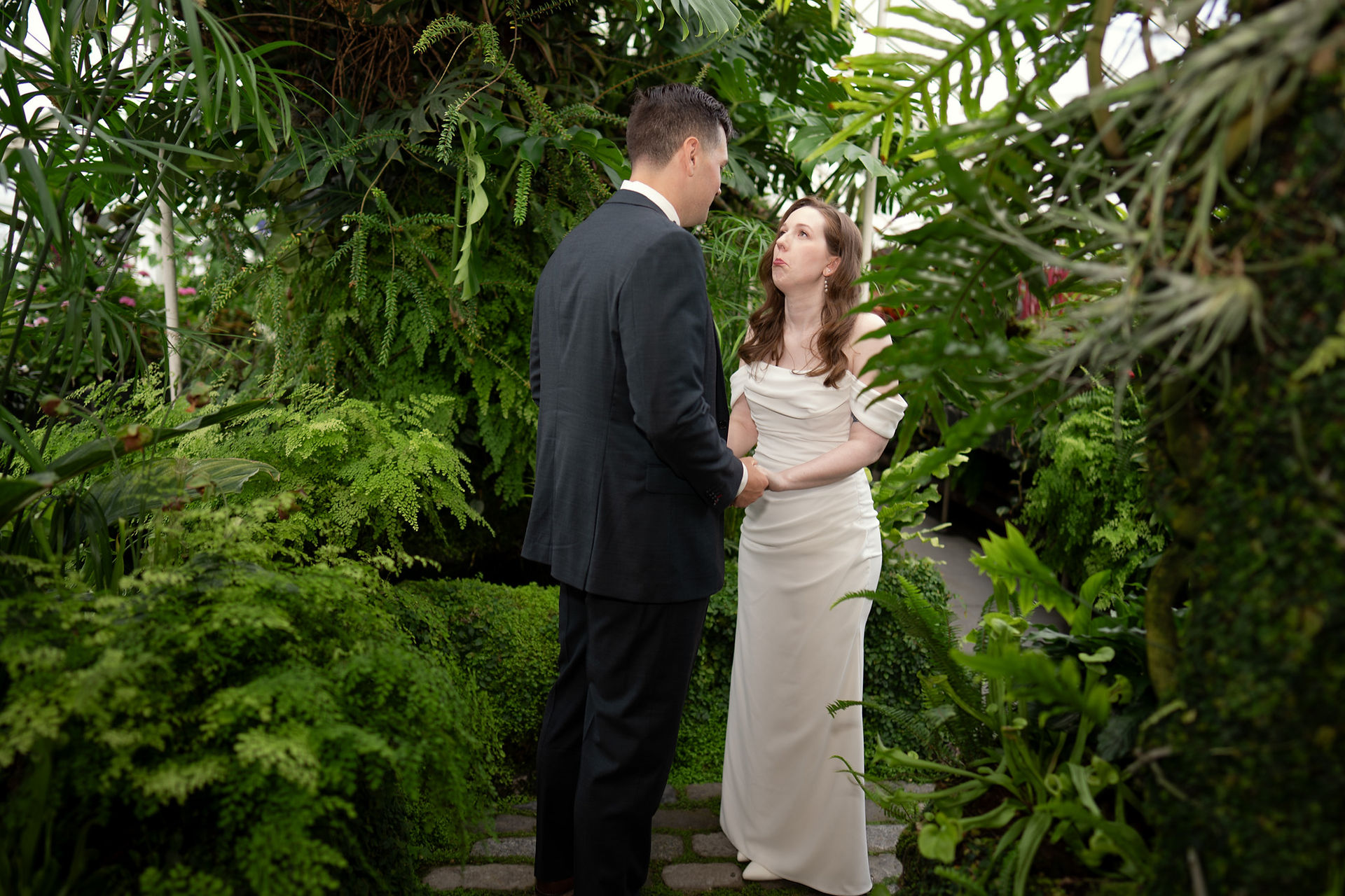 Wedding at Volunteer Park Conservatory in Seattle.