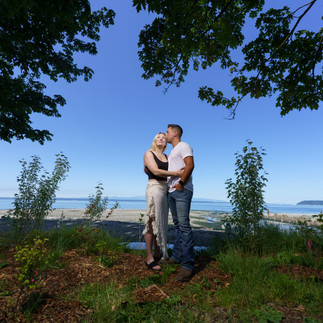 Jessica & Brian embrace at Meadowdale Beach Park