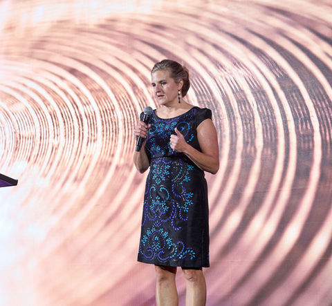 Speaker at 2024 event, delivering speech