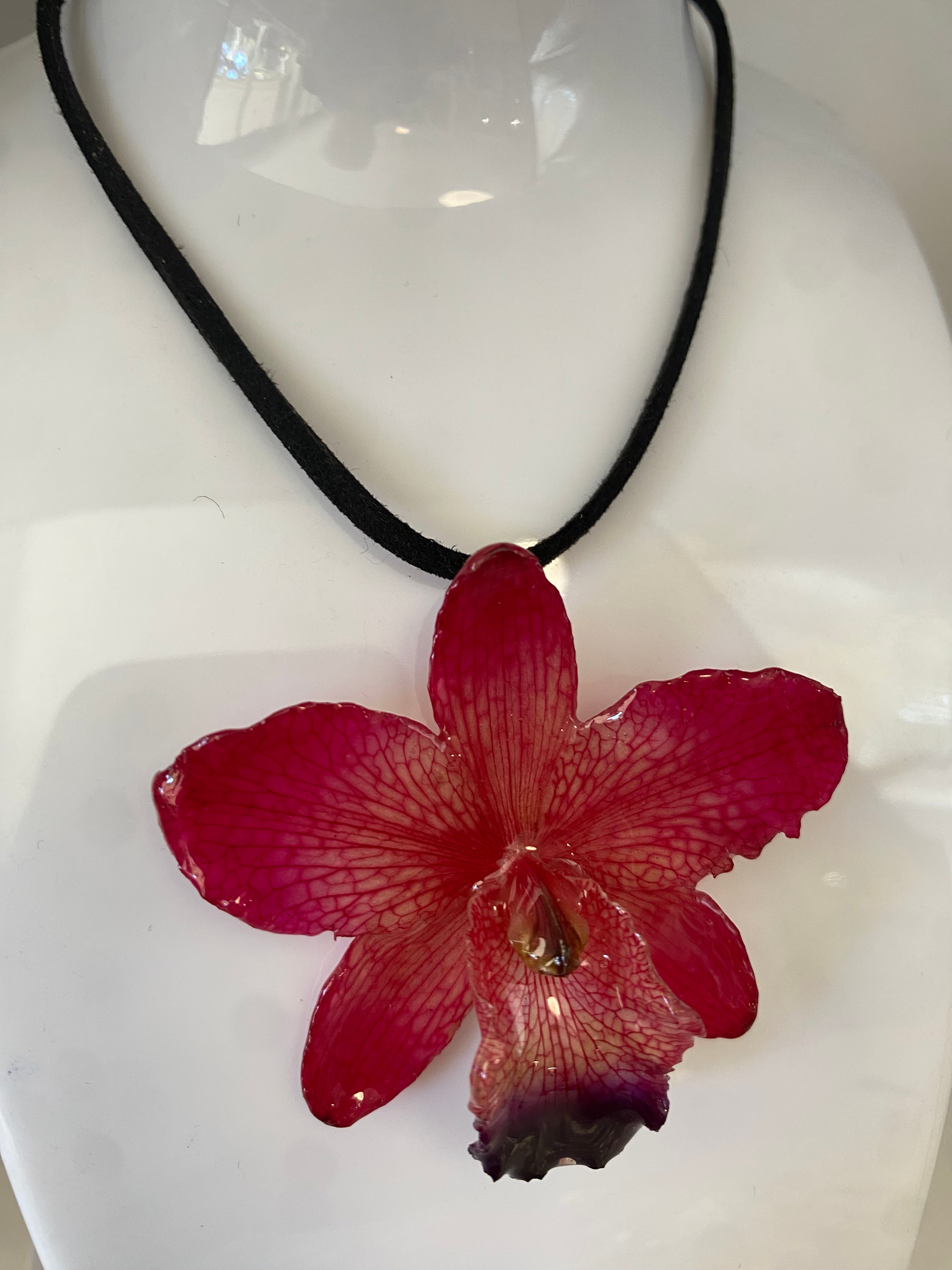 Pink Catalina Orchid Real Flower Necklace