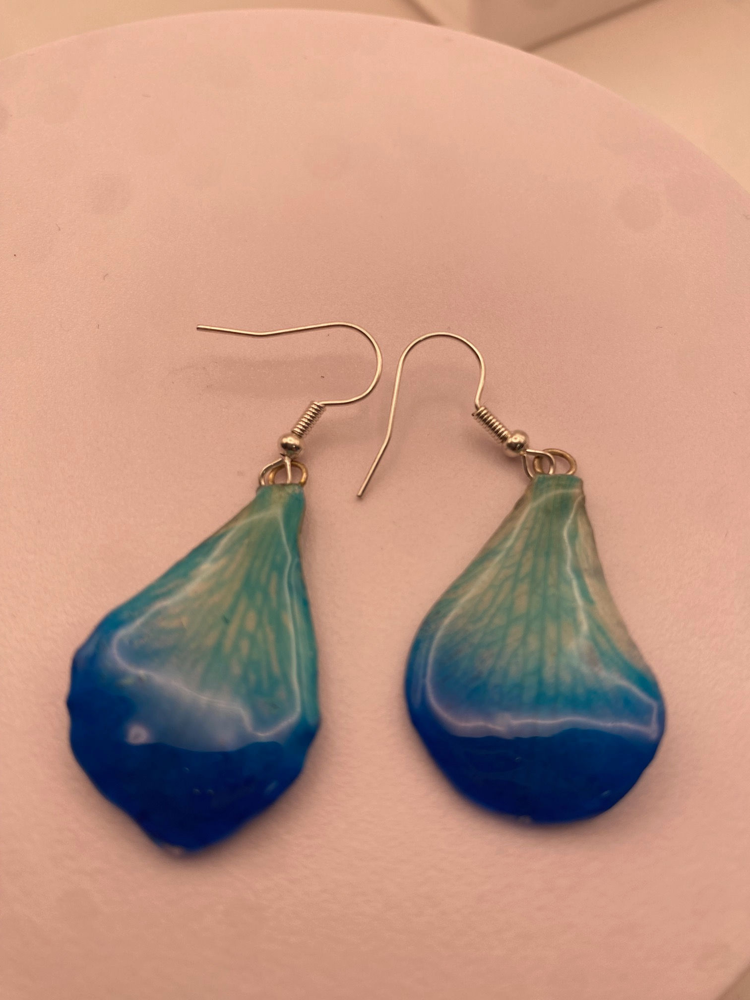 Copy of Real Flower Petal Earrings – Golden Amber & Terracotta Teardrop Dangles