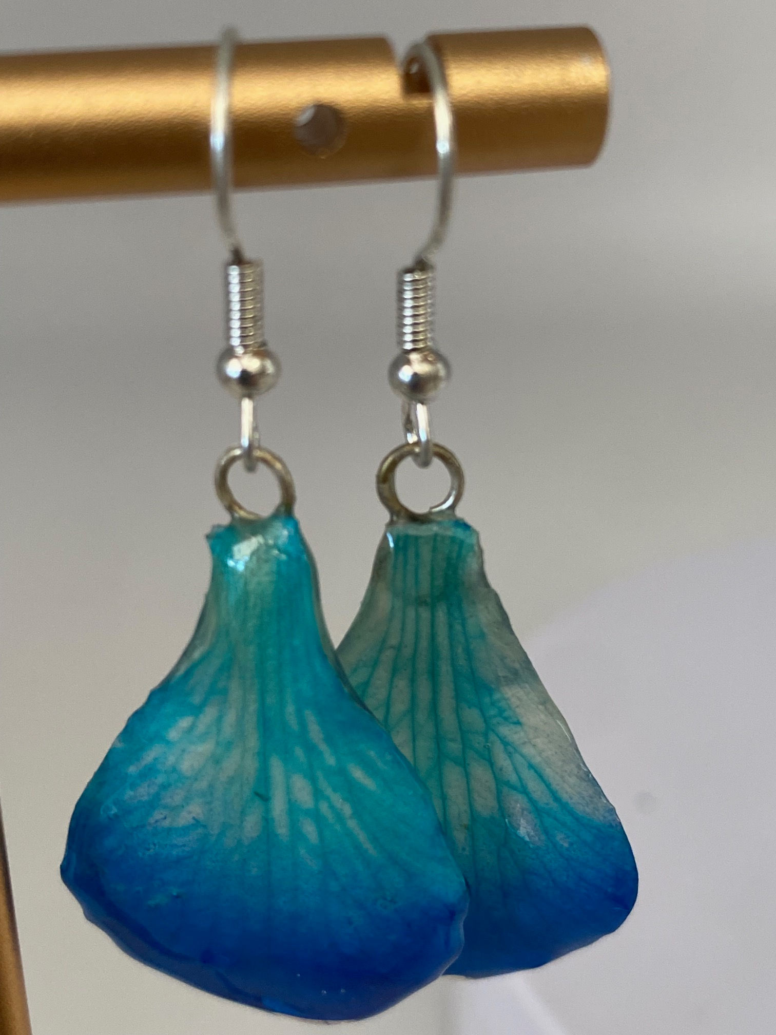 Copy of Real Flower Petal Earrings – Golden Amber & Terracotta Teardrop Dangles