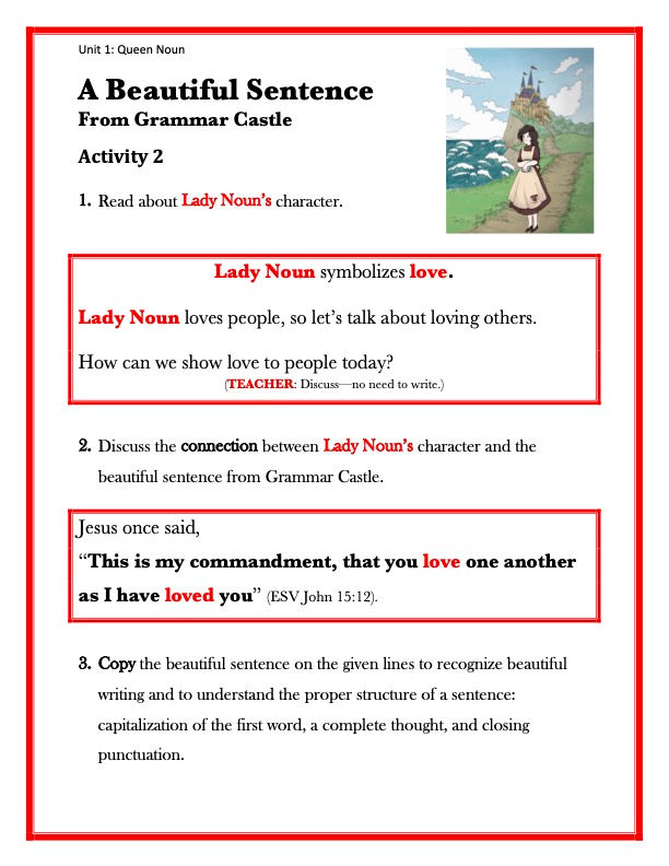 Thumbnail: EBOOK: 2nd-3rd Grade Grammar Castle Workbook and Teacher Key (202 pages)