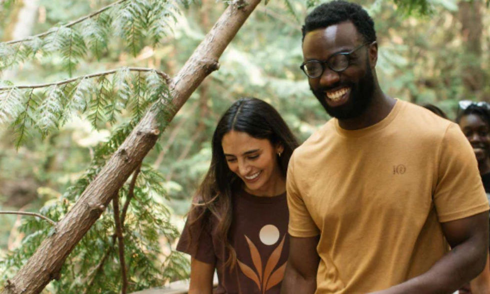 tentree sustainable fashion display featuring eco-friendly apparel, natural materials, and environmental branding focused on ethical clothing and tree-planting sustainability programs.