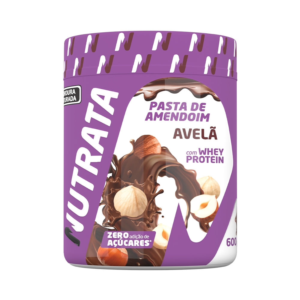 Pasta de Amendoim com Whey Protein Nutrata 600g - Avelã