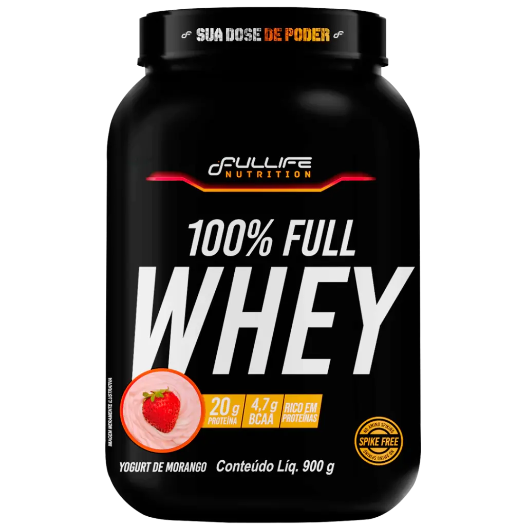 Whey Protein Fullife Nutrition 900g - Morango