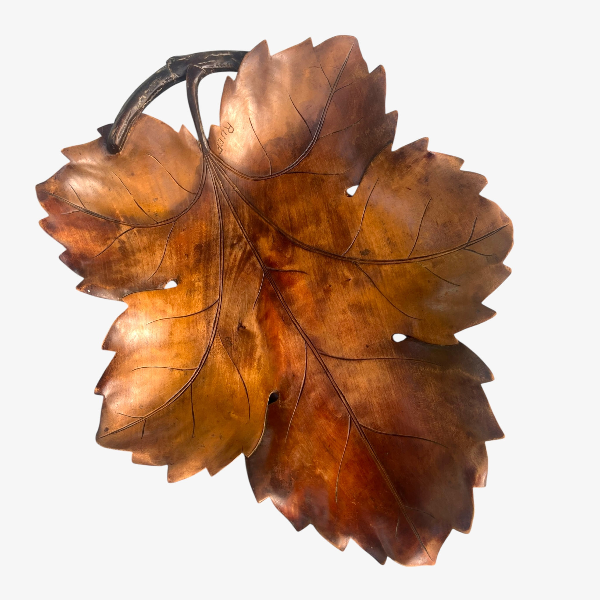 Grande corbeille feuille d'érable en bois RUEF