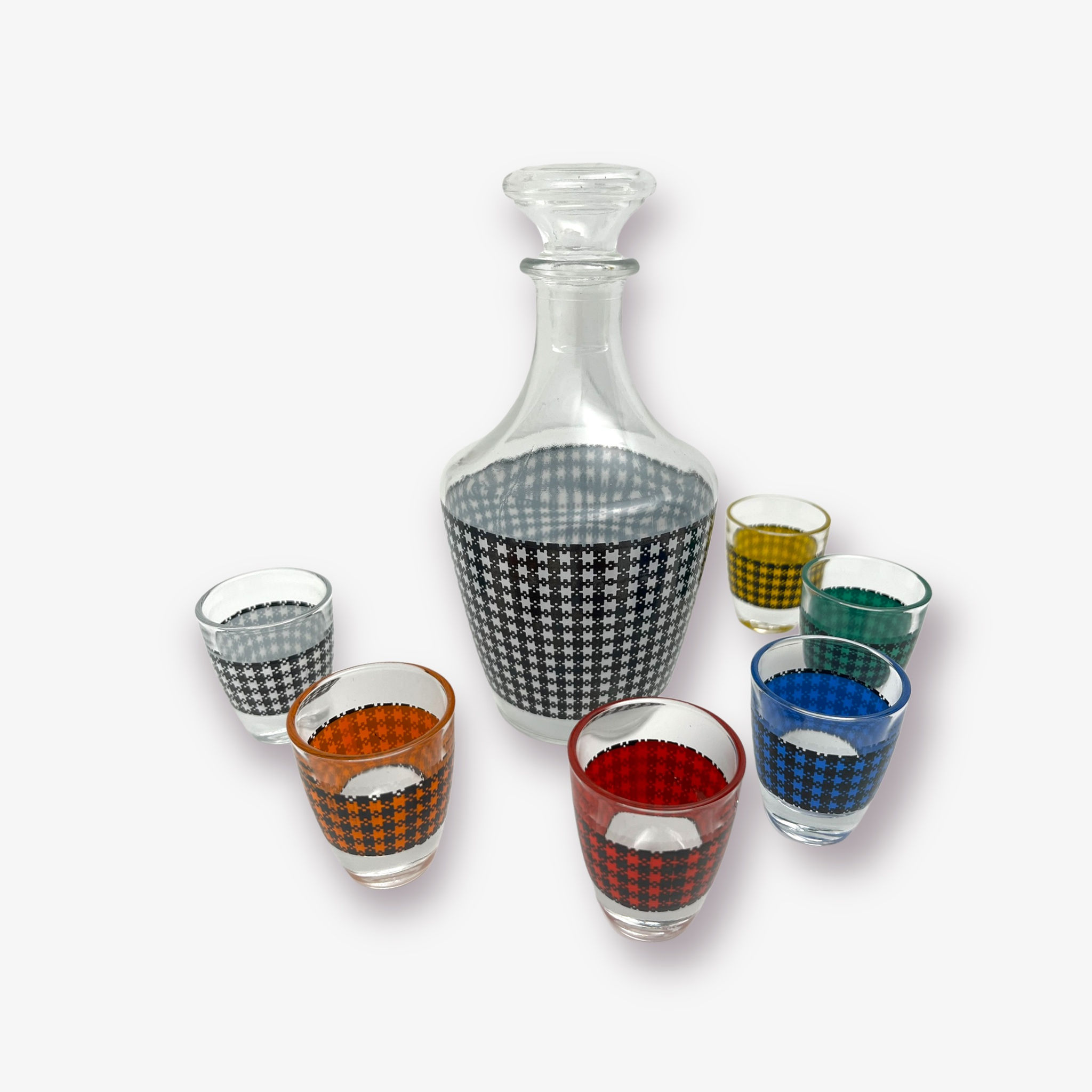 Service à liqueur "Pied de poule" petit modèle