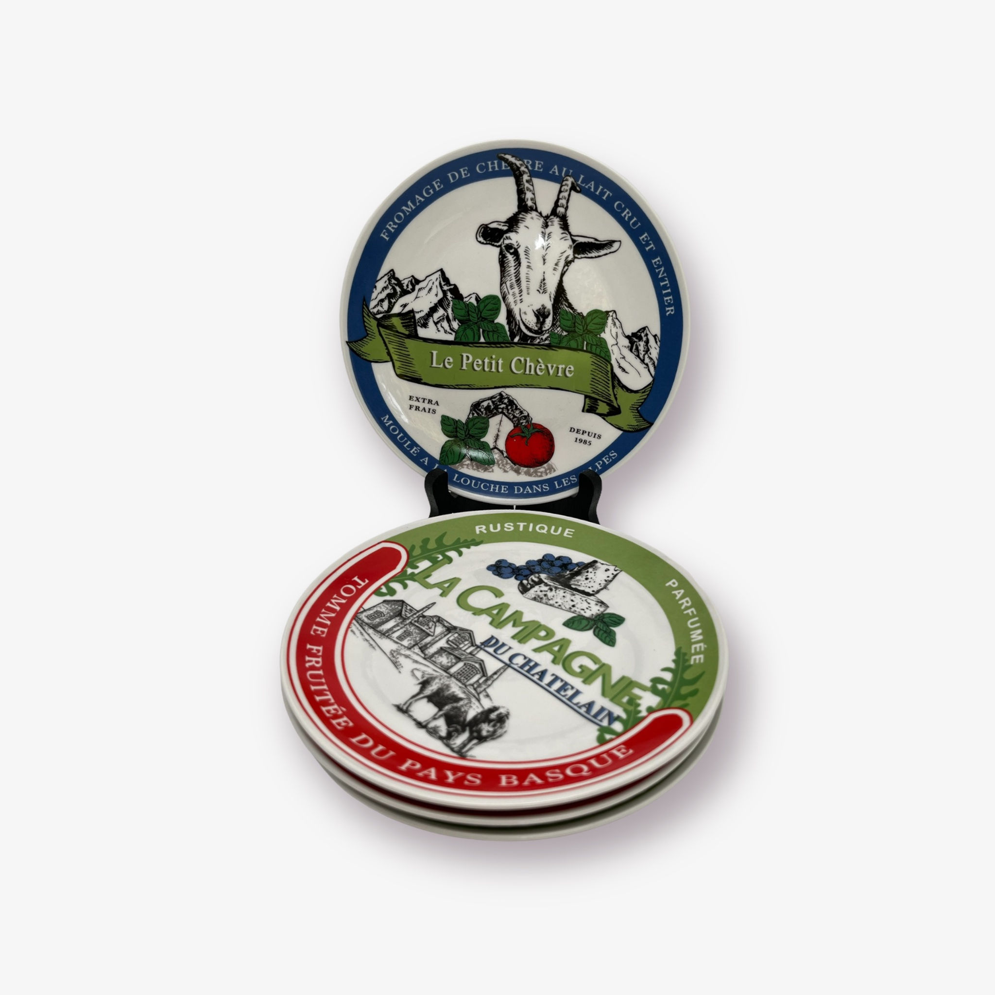 4 assiettes à fromage