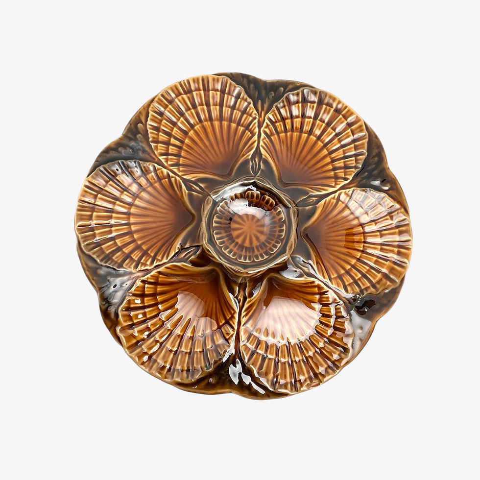 Miniature : 6 assiettes à huîtres en barbotine - Sarreguemines