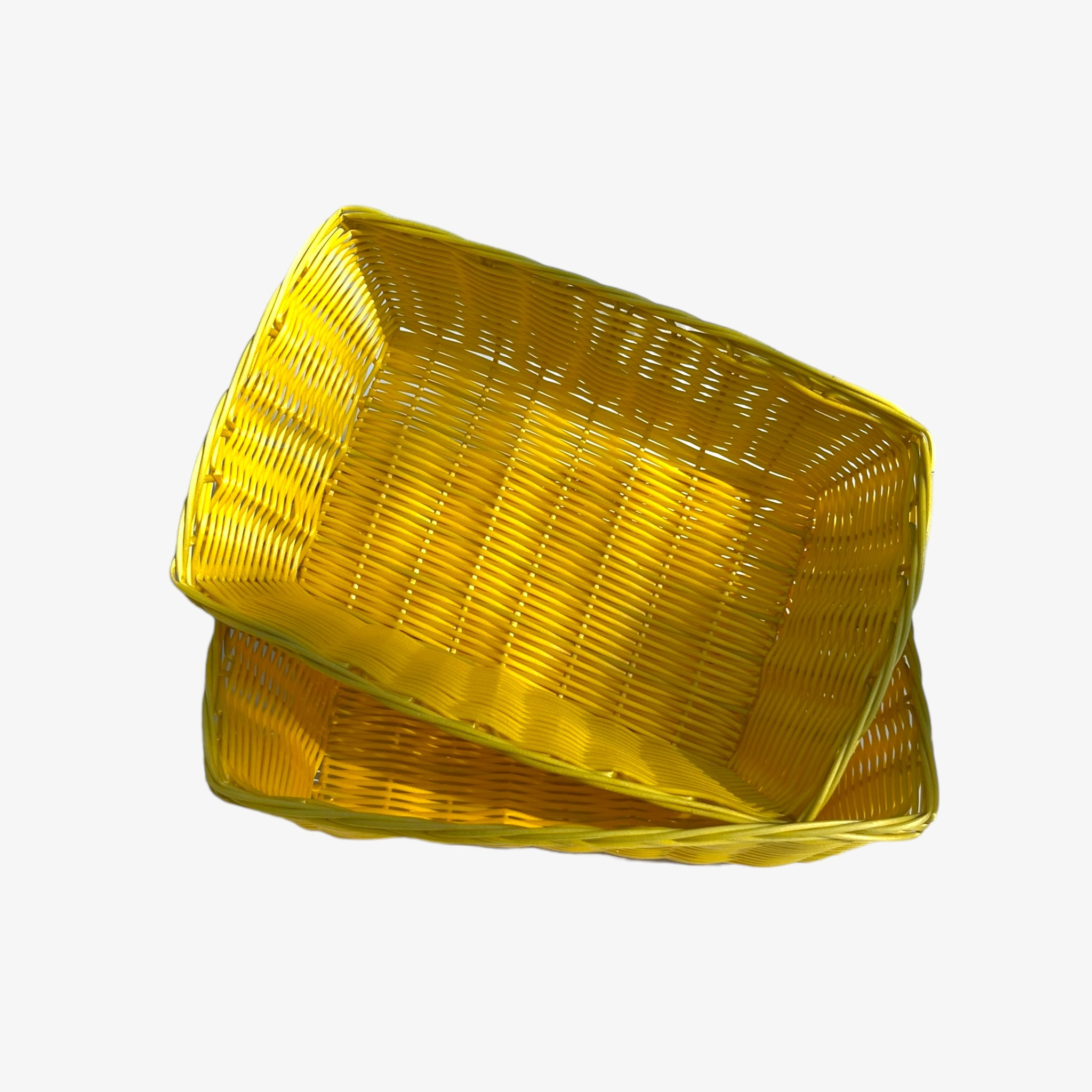 Corbeille en plastique jaune