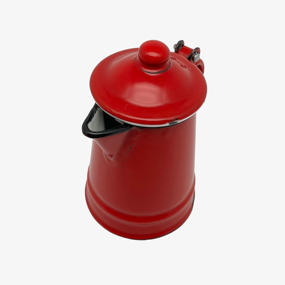 Miniature : Ancienne petite cafetière en tôle émaillée