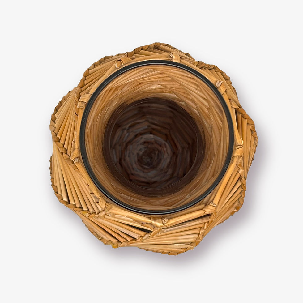 Miniature : Carafe en verre et osier