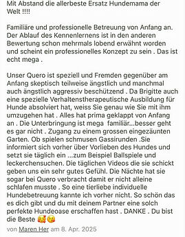 Bewertung einer zufriedenen Kundin