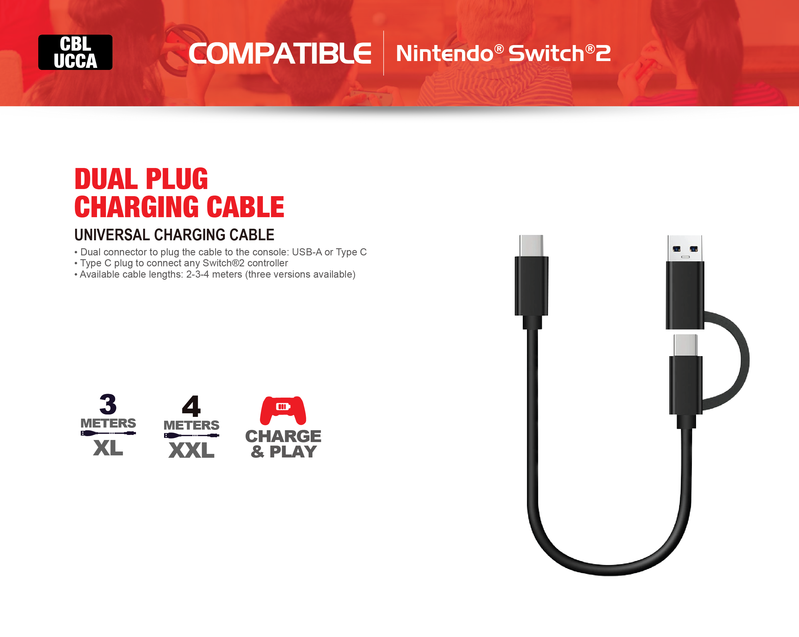 CBL-UCCA - DUAL PLUG CHARGING CABLE