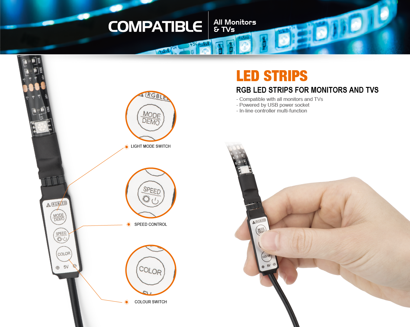 LED STRIPS (Wireless + Corded)