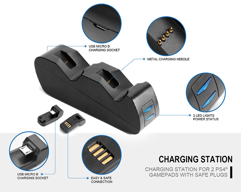 Thumbnail: PS4 CHARGING - CHARGING STATION + SAFE PLUGS