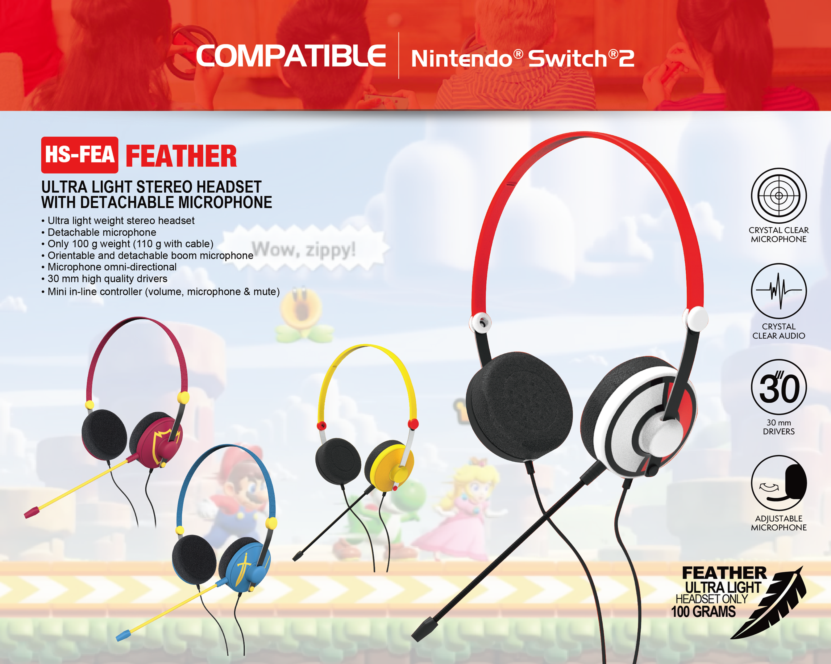 NSW2 HS-FEA FEATHER HEADSET