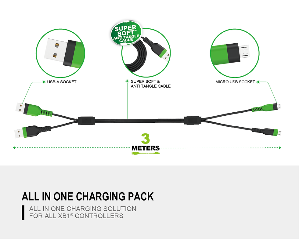 Thumbnail: XB1 CABLES - CHARGING PACK ALL IN ONE