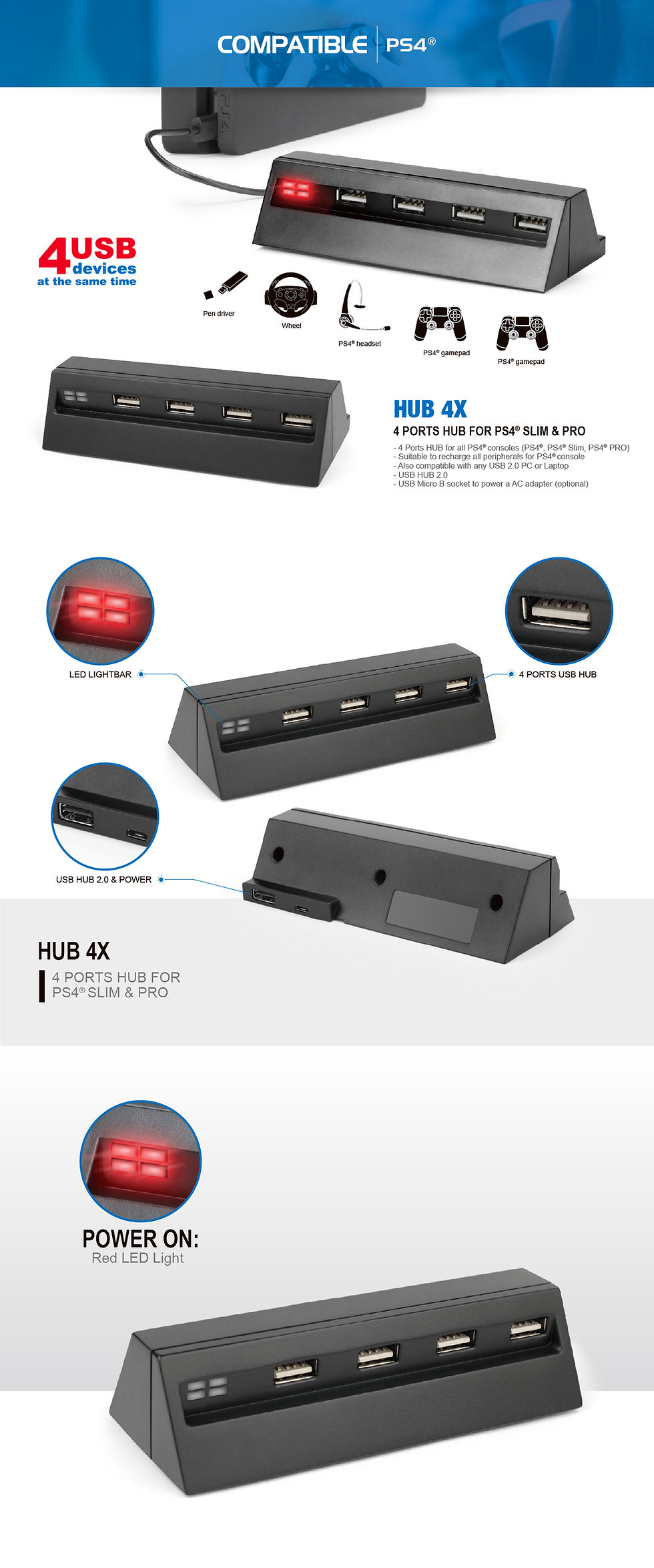 Thumbnail: PS4 CHARGING - HUB 4X