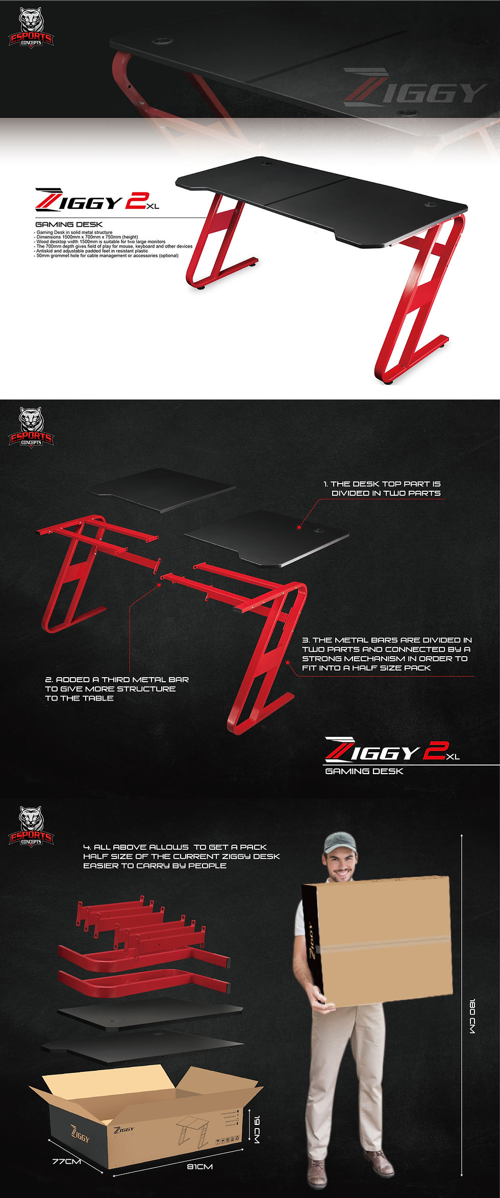 Thumbnail: GAMING DESK ZIGGY 2XL